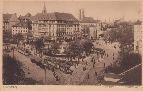 (108105) AK München, Sendlingertor-Platz, Straßenbahn, 1920er