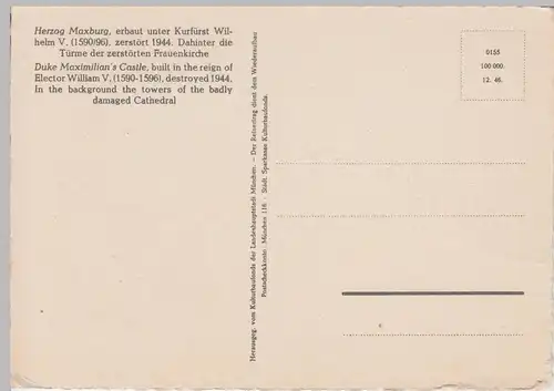 (106207) Künstler AK München, Herzog Maxburg, Kriegszerstörung nach 1945