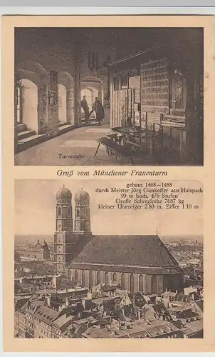 (106104) AK Gruß vom Münchener Frauenturm, Frauenkirche 1924