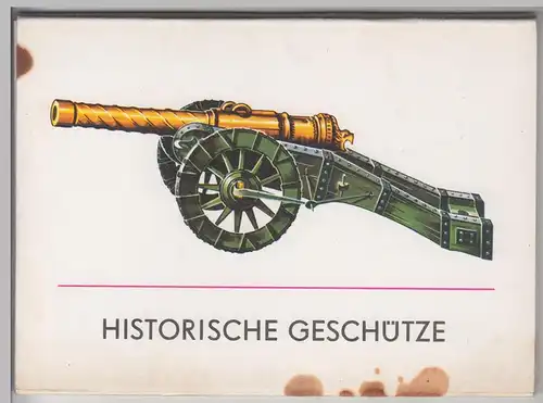 (110803) 12x AK in Hülle - Historische Geschütze, Zeichnungen DDR 1976