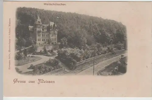 (82886) AK Gruss aus Meißen, Waldschlösschen, bis 1905