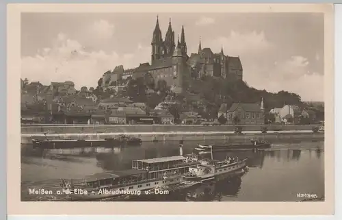 (80908) Foto AK Meißen, Albrechtsburg und Dom, 1955