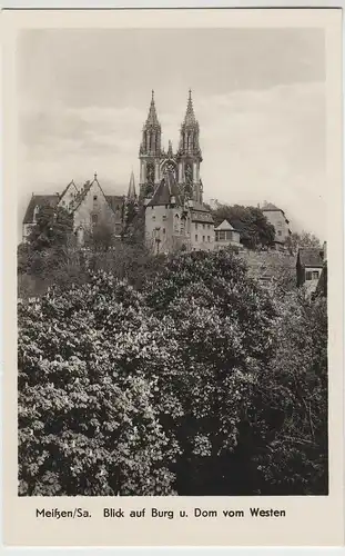 (80452) Foto AK Meißen, Albrechtsburg und Dom 1958