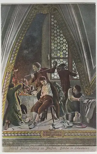 (69264) AK Meißen, Albrechtsburg, Böttcher im Laboratorium, vor 1945