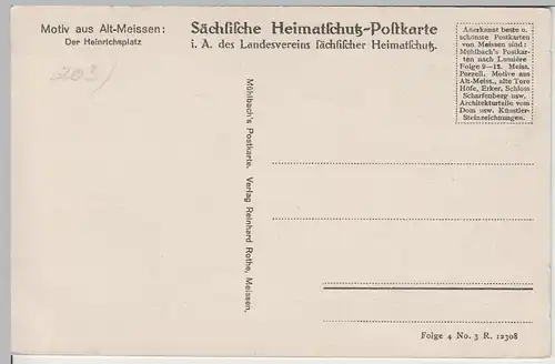 (67246) AK Alt-Meißen, Heinrichsplatz mit Heinrichsbrunnen, vor 1945