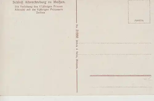 (107975) AK Meißen, Albrechtsburg, Wandbild, Verlobung Albrecht und Zedena, vor