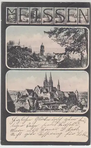 (105992) AK Meißen, Blick vom Jüdenberg, Mehrbildkarte 1905