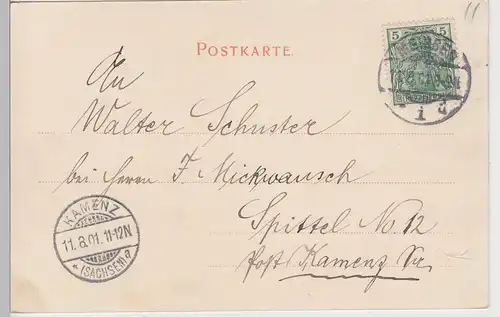 (105241) AK Gruß aus Meißen, Elbbrücke, Burgberg, Albrechtsburg, Dom 1901