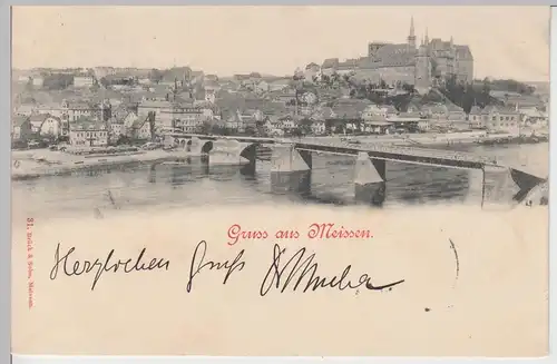 (103073) AK Gruss aus Meissen, Panorama, 1899