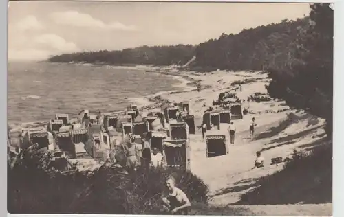 (99912) Foto AK Ostseebad Lubmin, Strand bei der Wandelhalle 1960