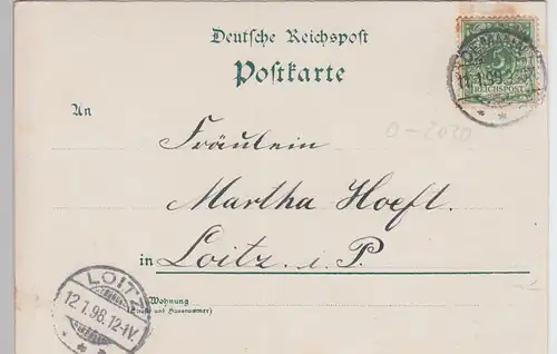 (99836) AK Gruß aus Demmin, Meckl., Luisentor, Rathaus 1898