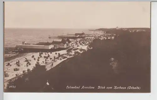 (99904) Foto AK Ostseebad Arendsee, Strand, Blick v. Kurhaus, vor 1945