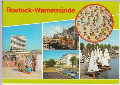 (99647) AK Warnemünde, Mehrbildkarte, 1982