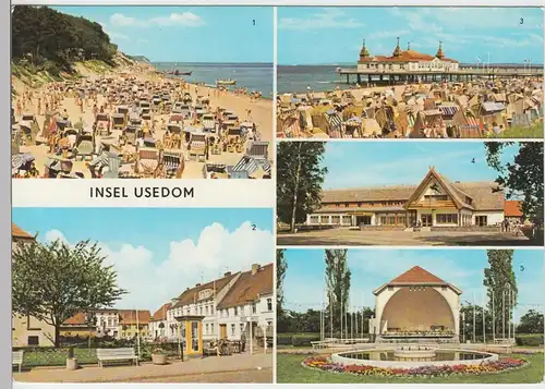 (99568) AK Insel Usedom, Mehrbildkarte, 1977