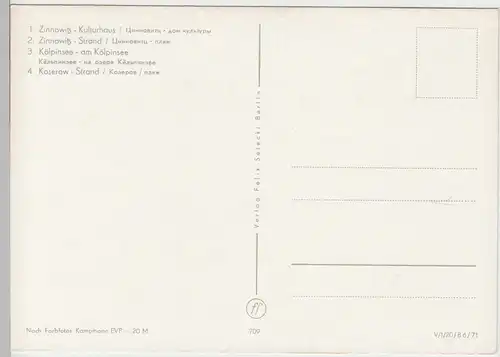 (99562) AK Insel Usedom, Mehrbildkarte, 1971