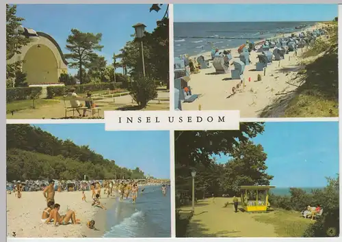 (99559) AK Insel Usedom, Mehrbildkarte, 1975