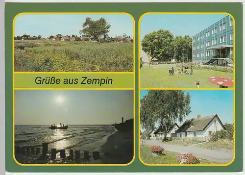 (99526) AK Zempin, Mehrbildkarte, 1988