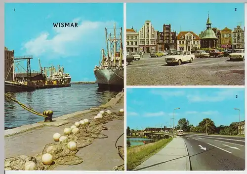 (99497) AK Wismar, Mehrbildkarte, 1976