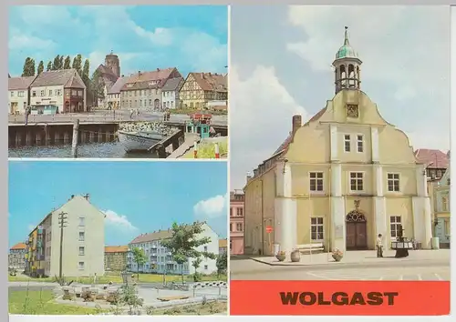 (99463) AK Wolgast, Mehrbildkarte, 1980
