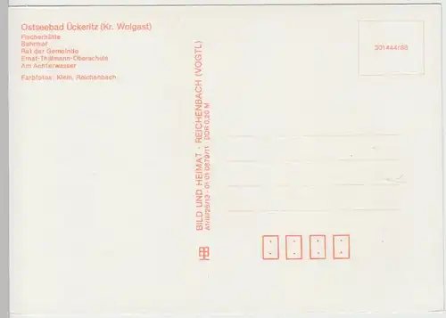 (99432) AK Ückeritz, Mehrbildkarte, 1988