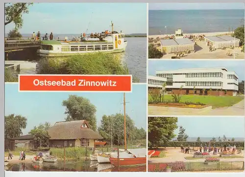 (93036) AK Zinnowitz, Bootshafen, Ferienheim Roter Oktober 1983