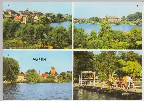 (92992) AK Waren, Müritz, Kietz Brücke, Tiefwarensee 1975