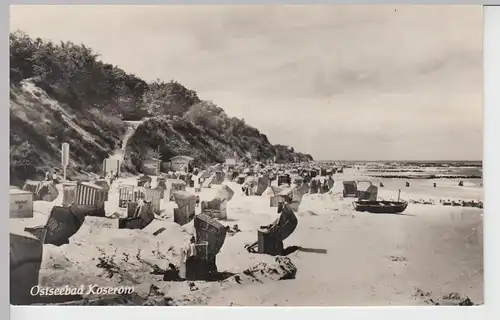 (91093) Foto AK Ostseebad Koserow, Usedom, Strandkörbe 1961