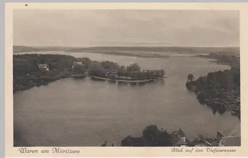 (88615) AK Waren Müritz, Blick auf den Tiefwarensee, vor 1945