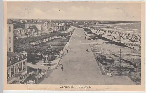 (88611) AK Warnemünde, Promenade, vor 1945