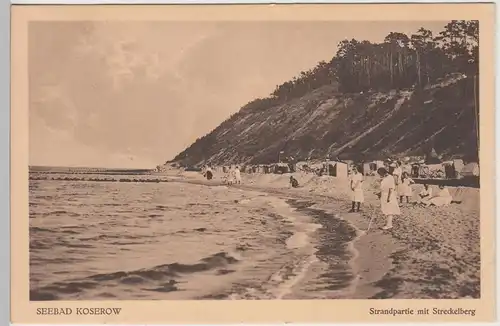 (88601) AK Ostseebad Koserow, Strandpartie m. Streckelberg 1924