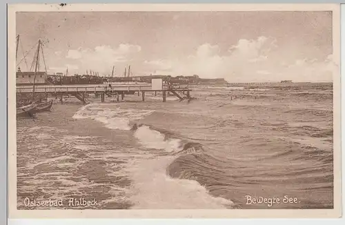 (88594) AK Ostseebad Ahlbeck, Bewegte See, 1928