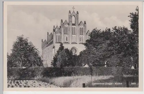 (88591) AK Ostseebad Zingst, Kirche 1955