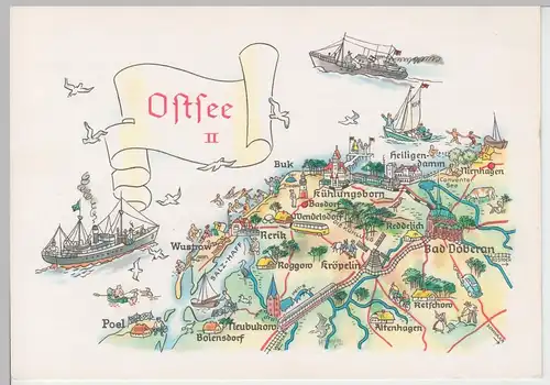 (86507) AK Wanderkarte Landkarte Ostsee II, 1976