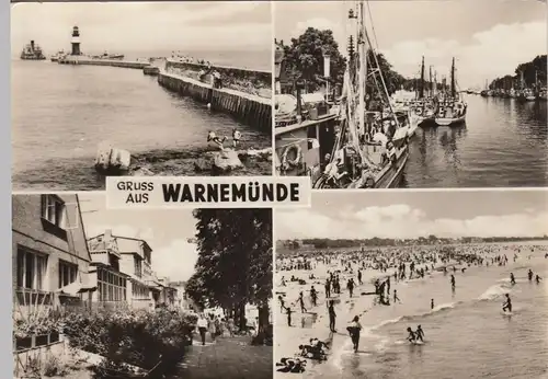 (86496) Foto AK Warnemünde, Mehrbildkarte 1970