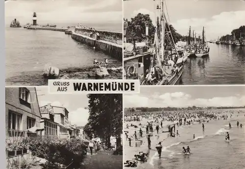 (86494) Foto AK Warnemünde, Mehrbildkarte 1970