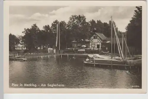 (76176) Foto AK Plau am See, Seglerheim 1955