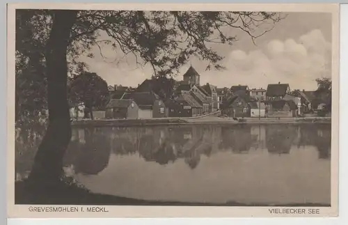 (73560) AK Grevesmühlen, Ortsansicht, Nikolaikirche, Vielbecker See 1937