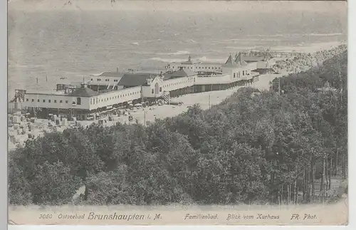 (70887) AK Ostseebad Brunshaupten, Familienbad, Blick vom Kurhaus 1919