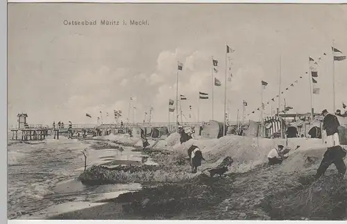 (70881) AK Ostseebad Müritz, Am Strand 1913