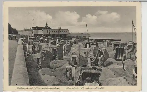 (70679) AK Ostseebad Brunshaupten, An der Badeanstalt, 1934