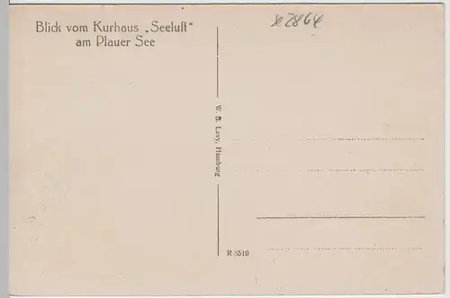 (64848) AK Plauer See, Blick vom Kurhaus Seelust, vor 1945