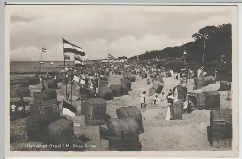 (64728) Foto AK Ostseebad Graal, Strandleben, vor 1945