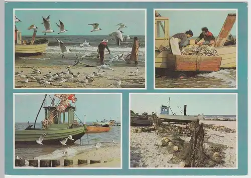 (61046) AK Insel Usedom, Küstenfischerei, Fischkutter, Mehrbild 1989