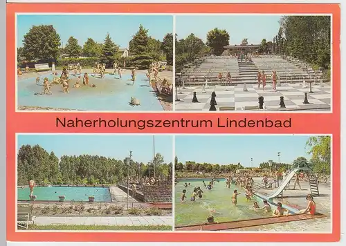 (60861) AK Pasewalk, Lindenbad, Mehrbildkarte 1986