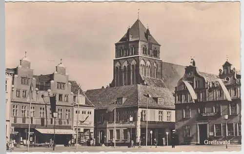 (55401) Foto AK Greifswald, Marktplatz 1957