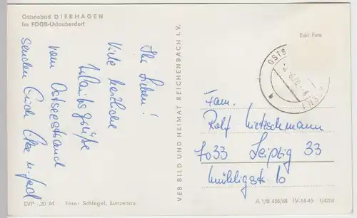 (41780) Foto AK Ostseebad Dierhagen, FDGB-Urlauberdorf, 1968