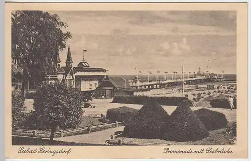 (35493) AK Seebad Heringsdorf, Promenade m. Seebrücke, 1936