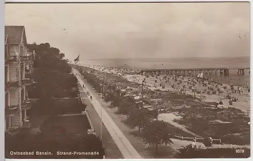 (33662) Foto AK Ostseebad Bansin, Strand-Promenade, 1928
