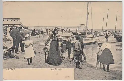 (21258) AK Ahlbeck, Heringsdorf, Am Strand, um 1905