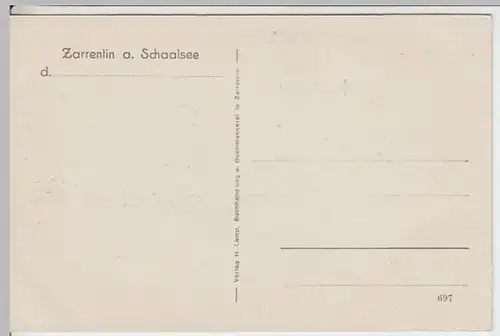 (16335) AK Schaalsee, Insel Stintenburg m. Brücke, Zarrentin, vor 1945